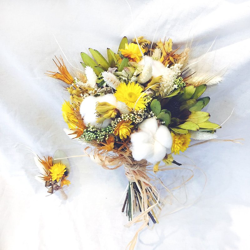 サンシャインパストラルブーケ - ブライダルブーケ/結婚式の写真/黄色 - 観葉植物 - 寄せ植え・花 イエロー