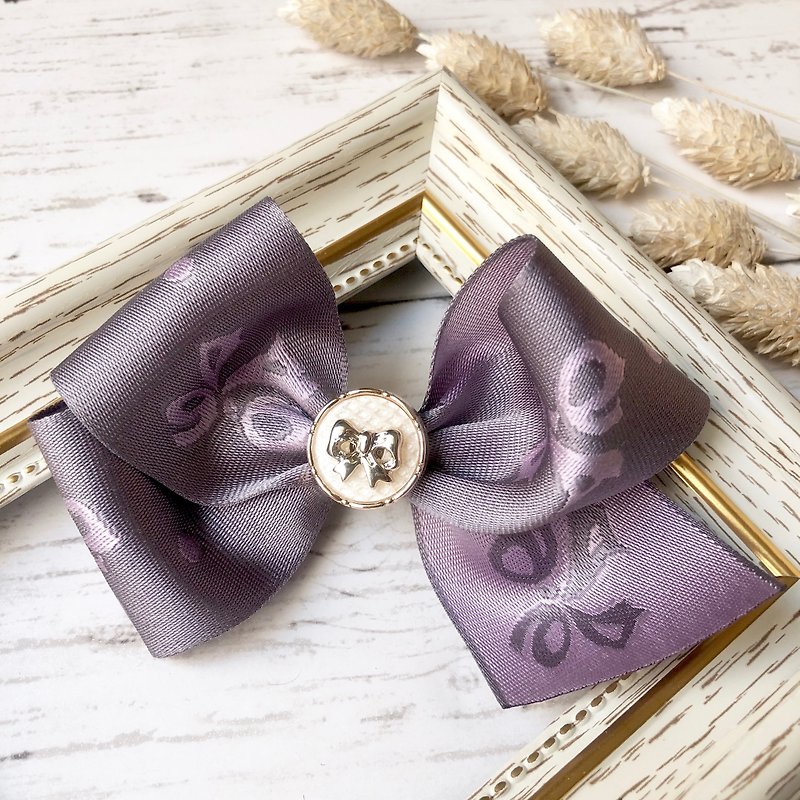 Two-tone bow hair clip - Hair Accessories - Other Materials Purple