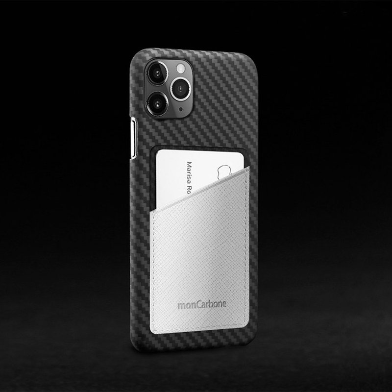 HOVERSKIN Brilliant White Saffiano Leather Pocket for iPhone 11, 11 Pro, 11 Pro - Phone Cases - Carbon Fiber Black
