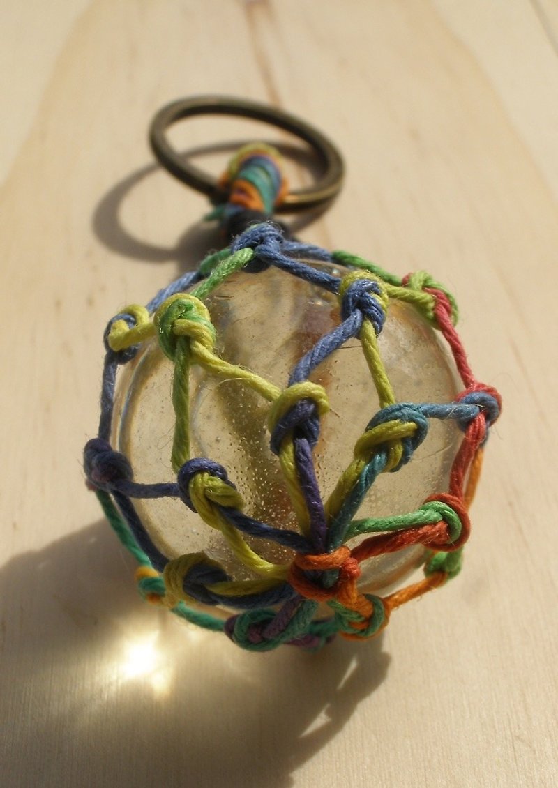 Fishing net ball key ring - rainbow color - ที่ห้อยกุญแจ - วัสดุอื่นๆ หลากหลายสี