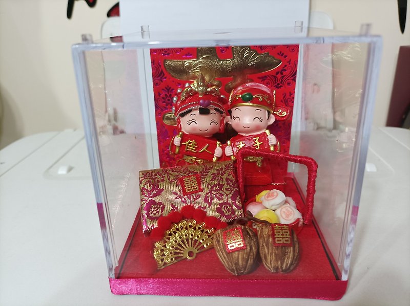 伝統的な中国の結婚式の習慣 (過度の贈り物) - 手作り (小) - 招待状 - 粘土 レッド