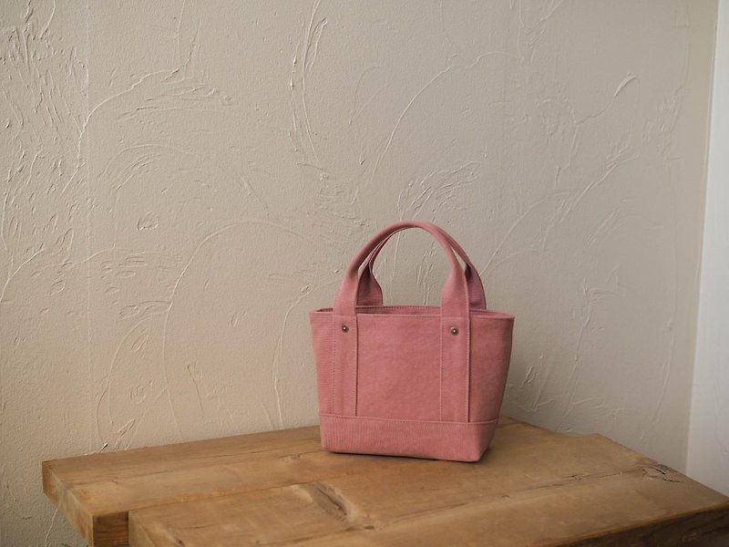 With a lid Tote Chibi Size Old Rose - Handbags & Totes - Cotton & Hemp Pink