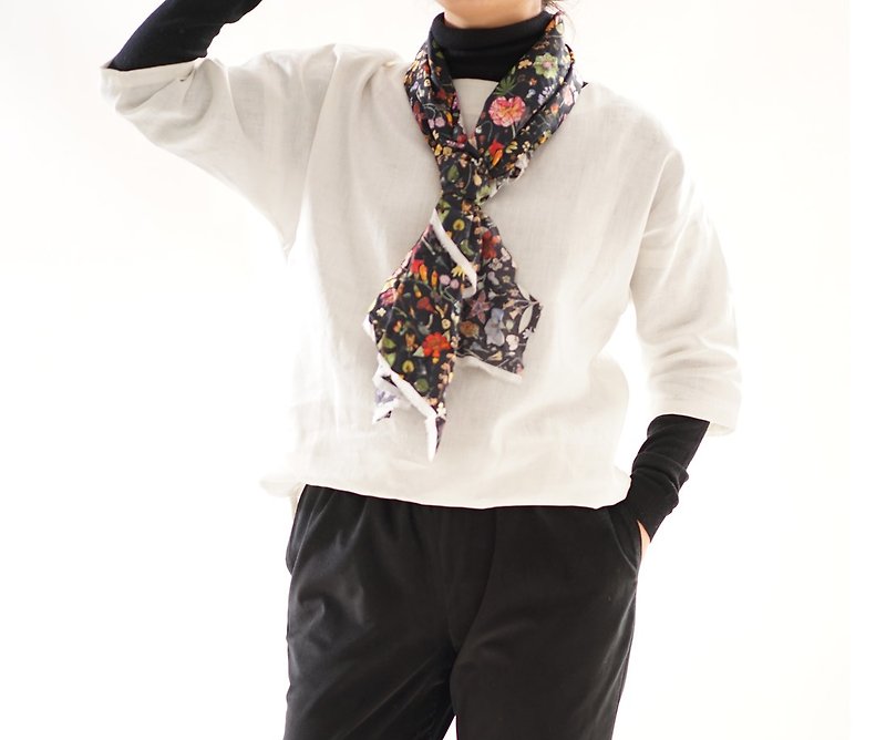 Linen drop shoulder crew neck side slit tops / white / t001c-wht2 - เสื้อผู้หญิง - ผ้าฝ้าย/ผ้าลินิน ขาว