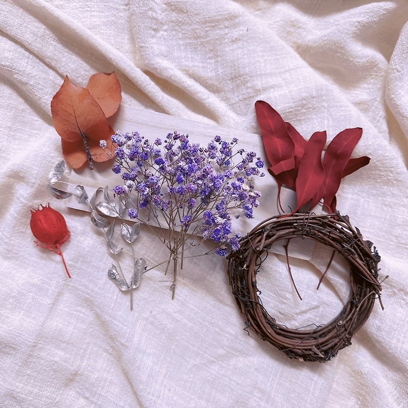 Who knows when the God of Spring is coming in 2024 (Purple) Mini Wreath Flower Material Pack/Create You/Your Infinite Imagination - Dried Flowers & Bouquets - Plants & Flowers Purple