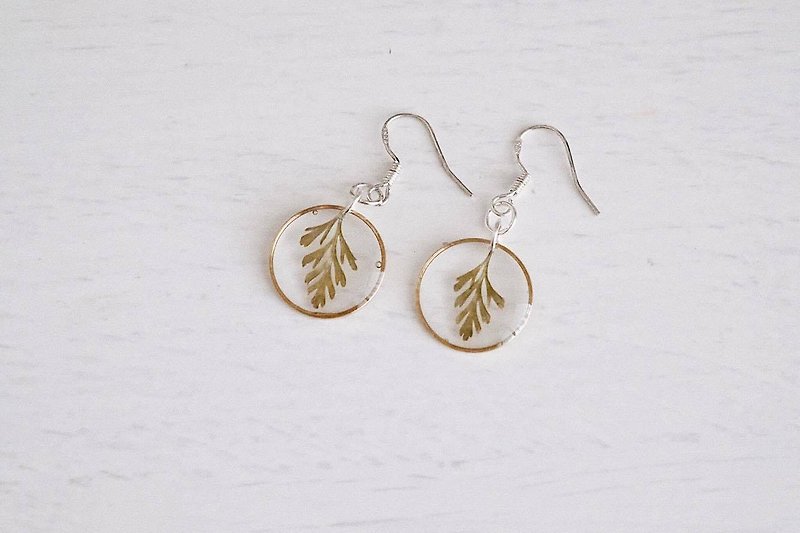 Circle "FERN" Earring -sliver92.5% - Earrings & Clip-ons - Plants & Flowers Transparent