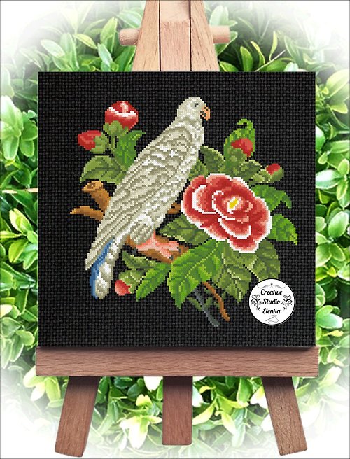 CreativeStudioElenka Vintage Cross Stitch Scheme White Falcon - PDF Embroidery Scheme