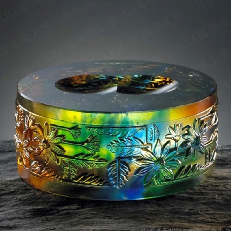 LIULI LIVING 花敢當 金菊秋艷 水晶琉璃精油文青風居家擺件小物 - 擺飾/家飾品 - 琉璃 