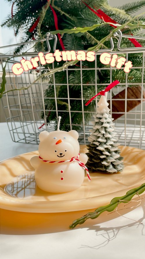 藻 屋 varec space 【獨家聖誕禮盒】聖誕雪人熊香氛蠟燭禮盒