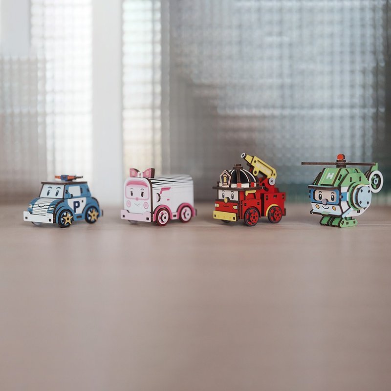 2025 文博會【 DIY 手作】 迷你拼拼車 救援小英雄 POLI官方授權 - 木工/竹藝/紙雕 - 木頭 藍色