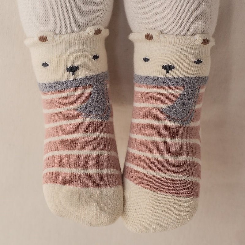 Happy Prince韓國製 Coline小熊嬰兒童短襪 - 嬰兒襪子 - 棉．麻 多色