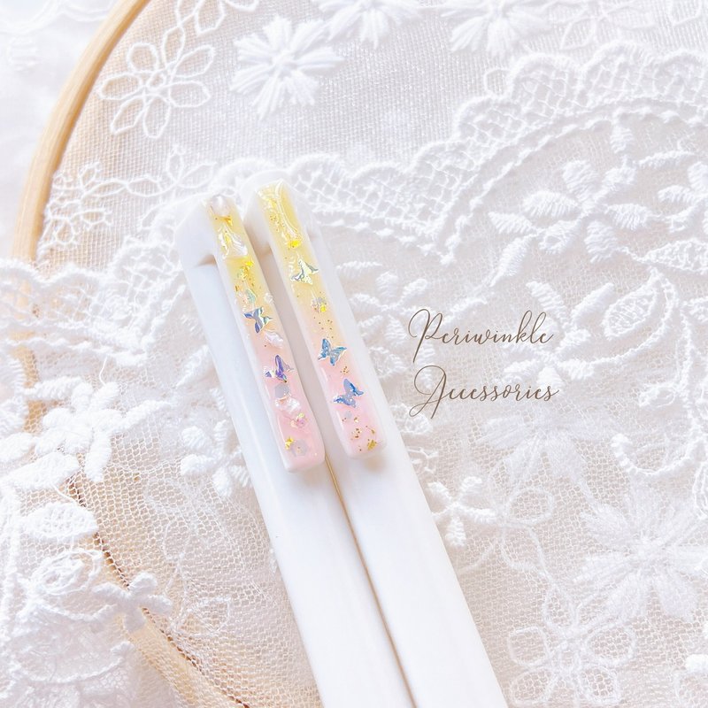 無印良品筆 筆桿 夢幻 蝴蝶 貝母 文具 按壓筆 墨水筆 手帳 少女 - 原子筆/中性筆 - 其他材質 多色