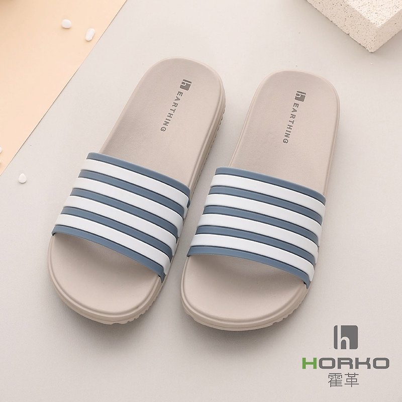 [HORKO] Grounding Striped Slippers-Blue/ Grounding Shoes Grounding Slippers Outdoor Slippers - Slippers - Other Materials 