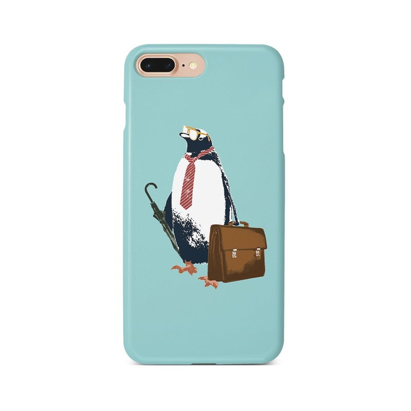 iPhone case / business penguin - Phone Cases - Plastic White