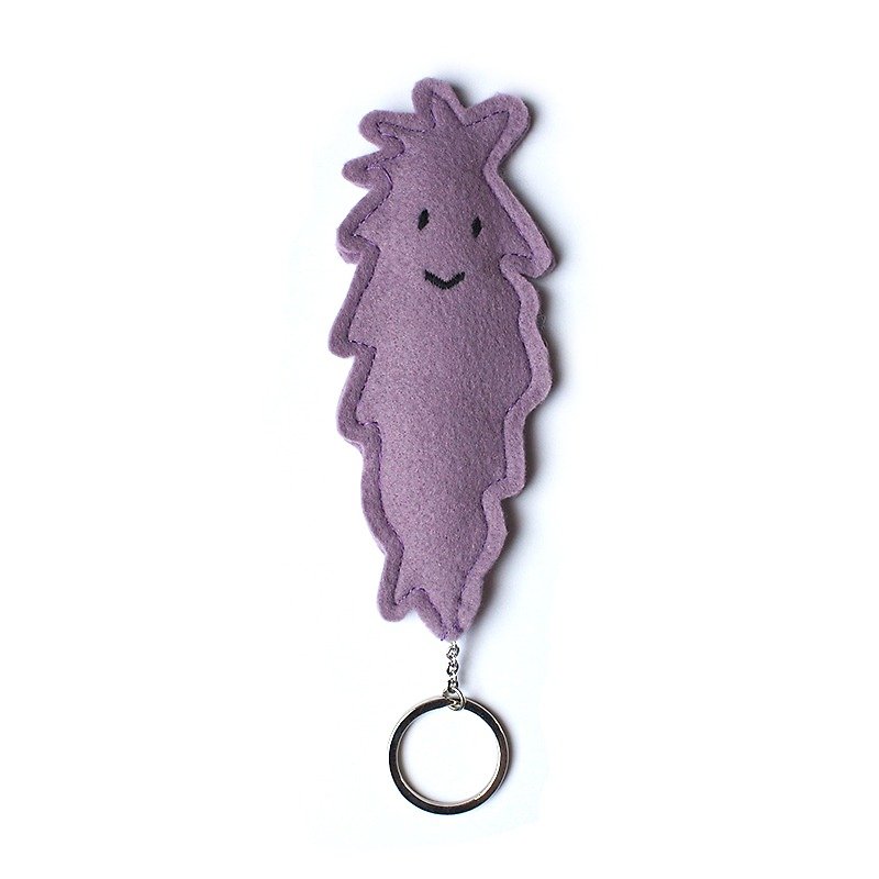 小毛怪鑰匙圈 紫色 - 吊飾 - 聚酯纖維 紫色