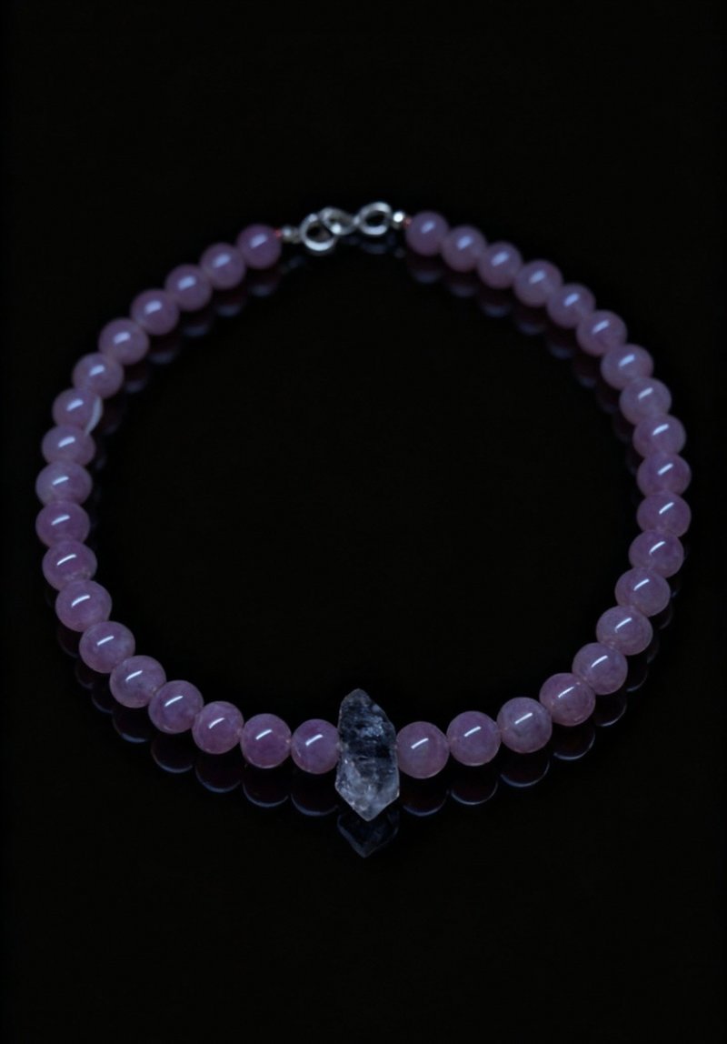 Crystal.EAA 設計款水晶項鏈 紫苑冰稜 紫馬粉 閃靈鑽 - 項鍊 - 水晶 粉紅色