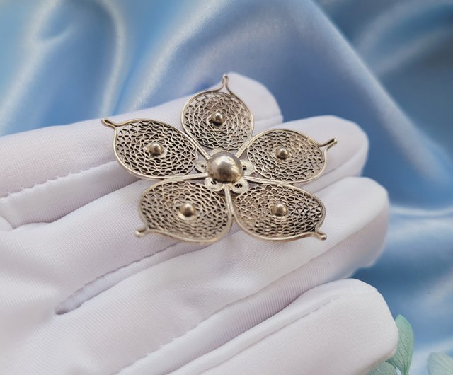 アンティークブローチ シルバー イタリアンジュエリー ベネチアン