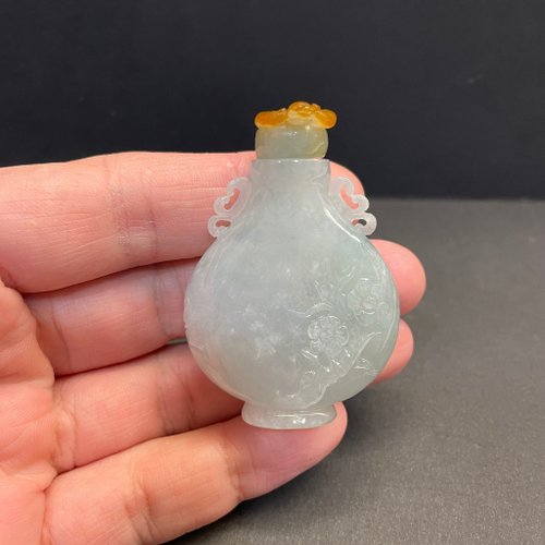 元元圓滾滾 水晶手鍊 瀚玉珠寶 天然A貨翡翠 蜜糖黃 冰糯種鼻煙壺 小擺件 翡翠鼻煙壺