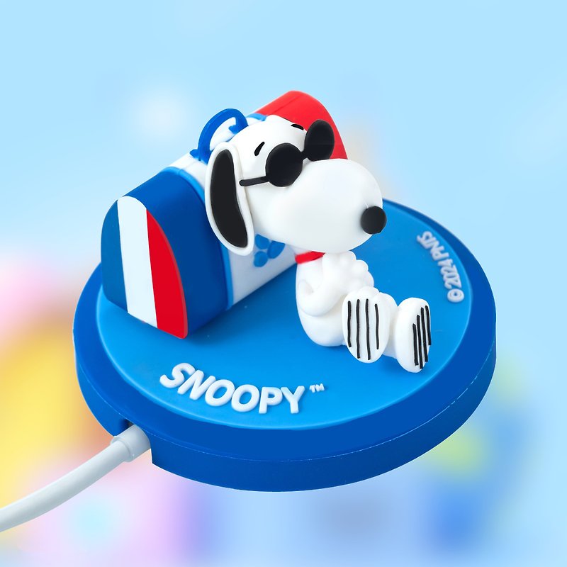 【Pinkoi限定】スヌーピーシリーズ ドールマグネット充電トレイ（トラベル） - ワイヤレス充電器 - その他の素材 ブルー
