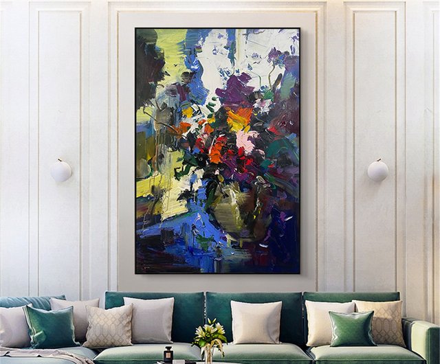 手描きの油絵の人体の抽象的な装飾画の客間の背景の壁は絵を掛けます。 花瓶 花 手描き 油絵/抽象画/オリジナル商品/装飾画/吊るし絵