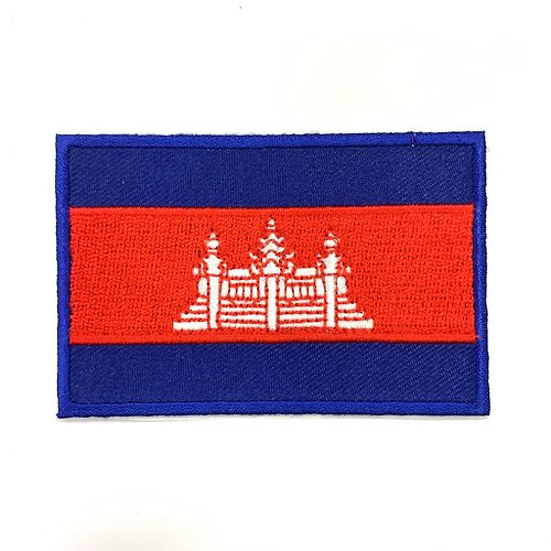 A-ONE 柬埔寨 國旗刺繡貼布 電繡貼 背膠補丁 外套電繡刺繡徽章 胸章 立