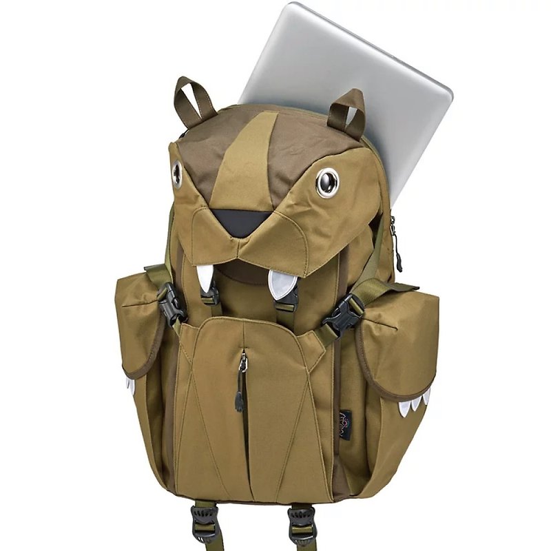Morn Creations Genuine Cute Tiger Computer Backpack-Green (BC-220-GN) - กระเป๋าเป้สะพายหลัง - วัสดุอื่นๆ สีเขียว