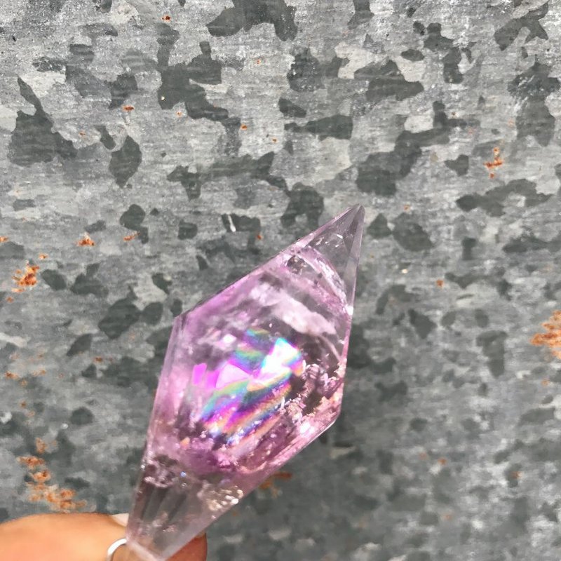 【Lost and find】天然石 守護石 彩虹光 紫水晶 靈石 項鍊 - 項鍊 - 寶石 多色