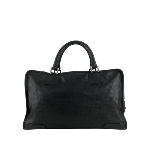 【美品】ロエベ ボストンバッグ ヴィンテージ アマソナ アナグラム 黒 レザー 日本直送 名牌中古包 】LOEWE ロエベ アマソナ36 ハンドバッグ