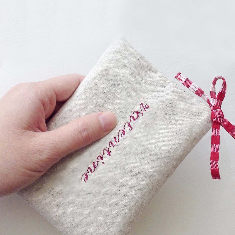 Warm red / warm bags / custom embroidered words / name / Valentine's Day gift - Other - Cotton & Hemp Red