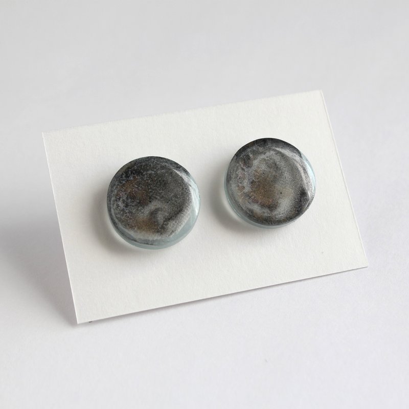 木星爵士 / 樹脂耳環 / 單隻 / 圓形色票 - 耳環/耳夾/耳骨夾 - 樹脂 金色