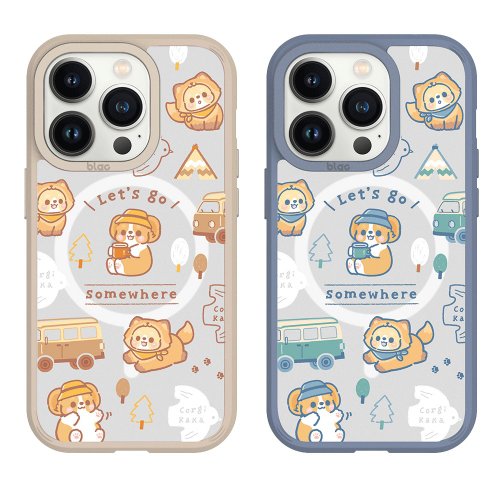 TOYSELECT 柯基犬卡卡一起出遊去極光霧透MagSafe iPhone手機殼