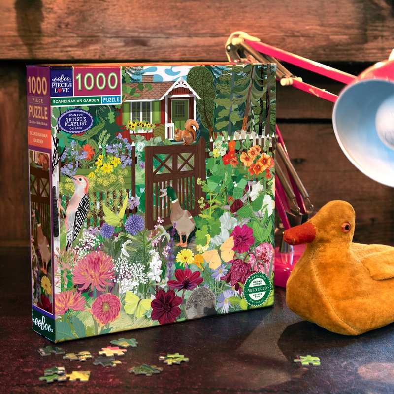eeBoo 1000片拼圖 -  Scandinavian Garden 斯堪地那維亞花園 - 拼圖 - 紙 多色