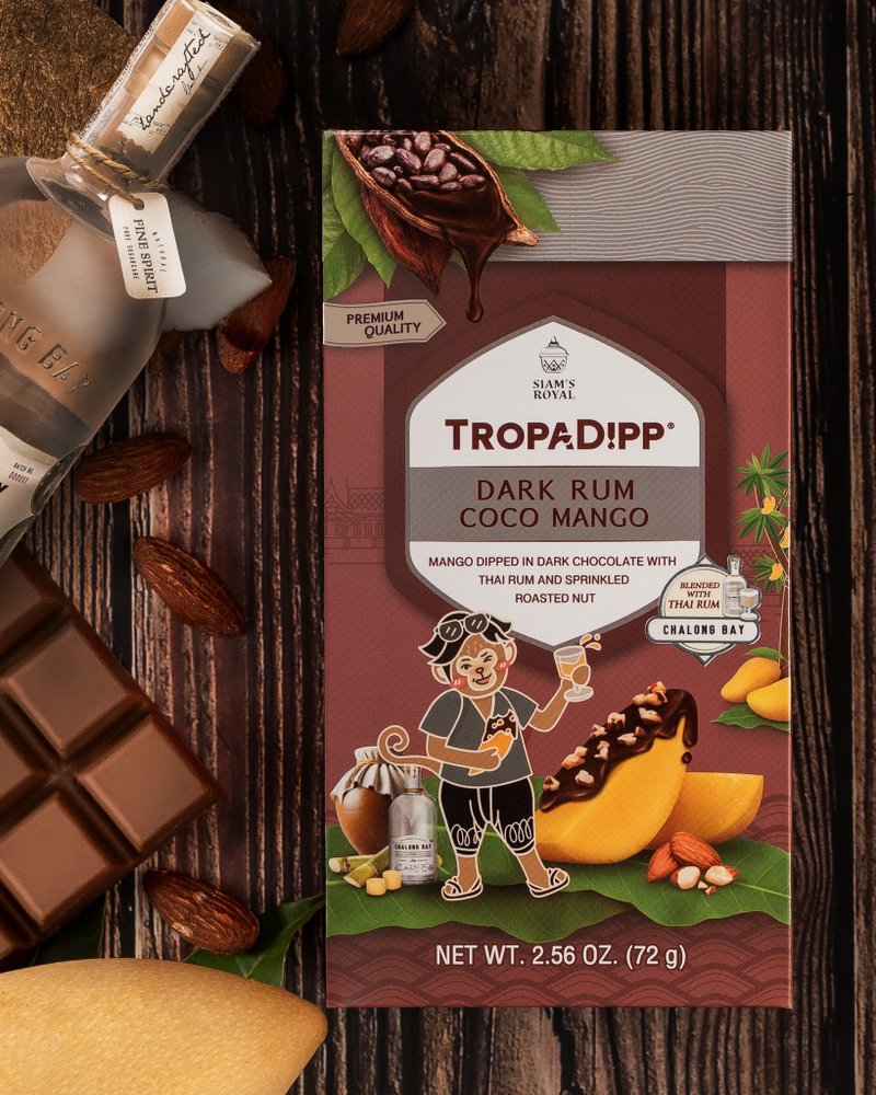 Siam's Royal 冧酒黑朱古力芒果乾 - 零食/點心 - 塑膠 咖啡色