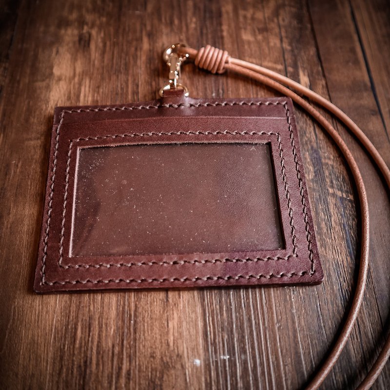 Single product course-leather hand-sewn leather identification card (straight/horizontal)/handmade course/experience/handmade leather goods - Leather Goods - Genuine Leather 