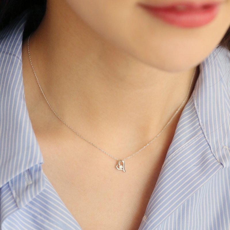 京華ダイヤモンド 10Kゴールド 0.08カラット ライトジュエリー ダイヤモンドネックレス スウィートハート - ネックレス - ダイヤモンド 