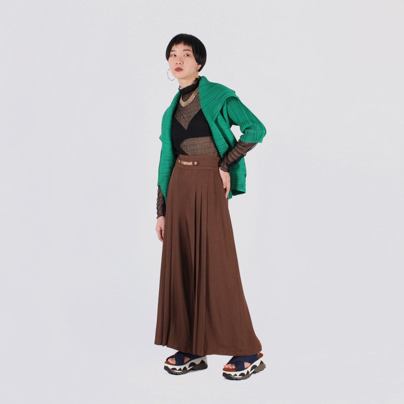【蛋植物古着】光和綠芽皺褶古著外套 - 女大衣/外套 - 其他人造纖維 綠色