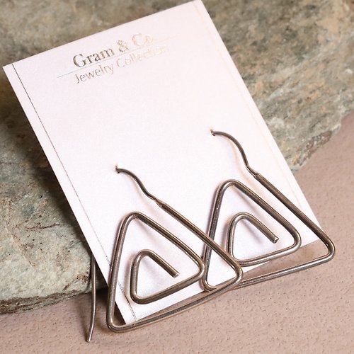 Gram&co 純銀迴圈三角耳環