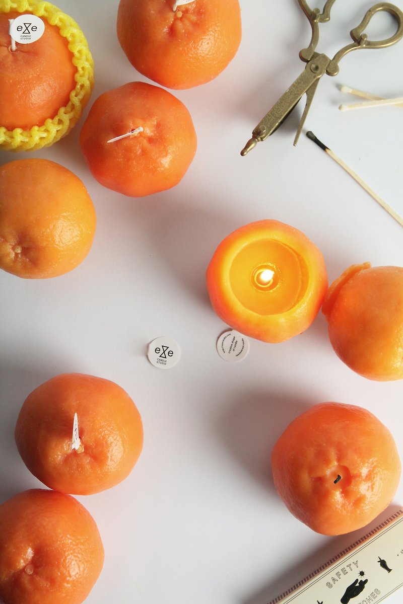 年節限定-大桔大利橘子造型蠟燭(一組兩顆) - 香氛蠟燭/燭台 - 蠟 