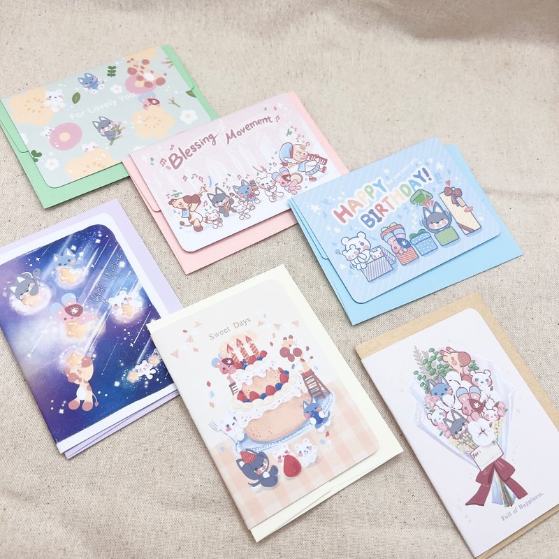 [N Rabbit studio] Envelope small card mini card blessing card thank you card birthday card - Cards & Postcards - Paper 