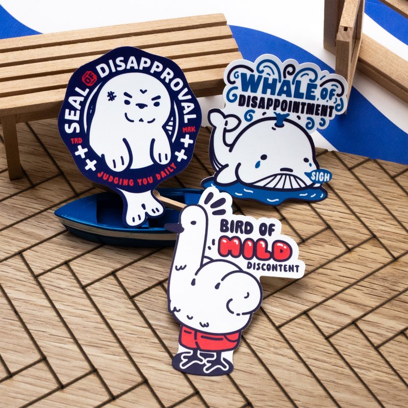 Penguin Swim Club Sticker Pack Season 3 | Waterproof vinyl stickers - 貼紙 - 其他材質 藍色