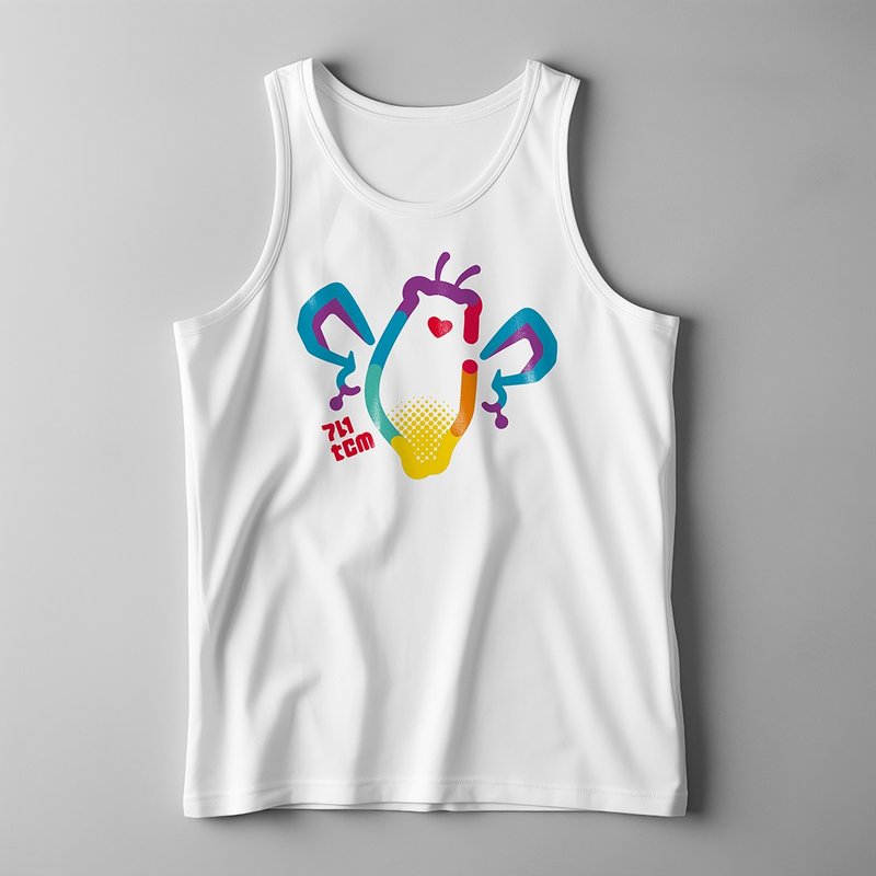 Animal illustration vest | Butterfly Kingdom | White printed vest - Men's Tank Tops & Vests - Cotton & Hemp White