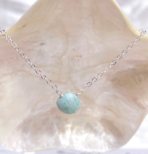 Ariel crystal艾莉兒手作*//飾品吊飾/水晶飾品/永生花 治癒/胖水滴天河石//純銀S925水晶項鍊