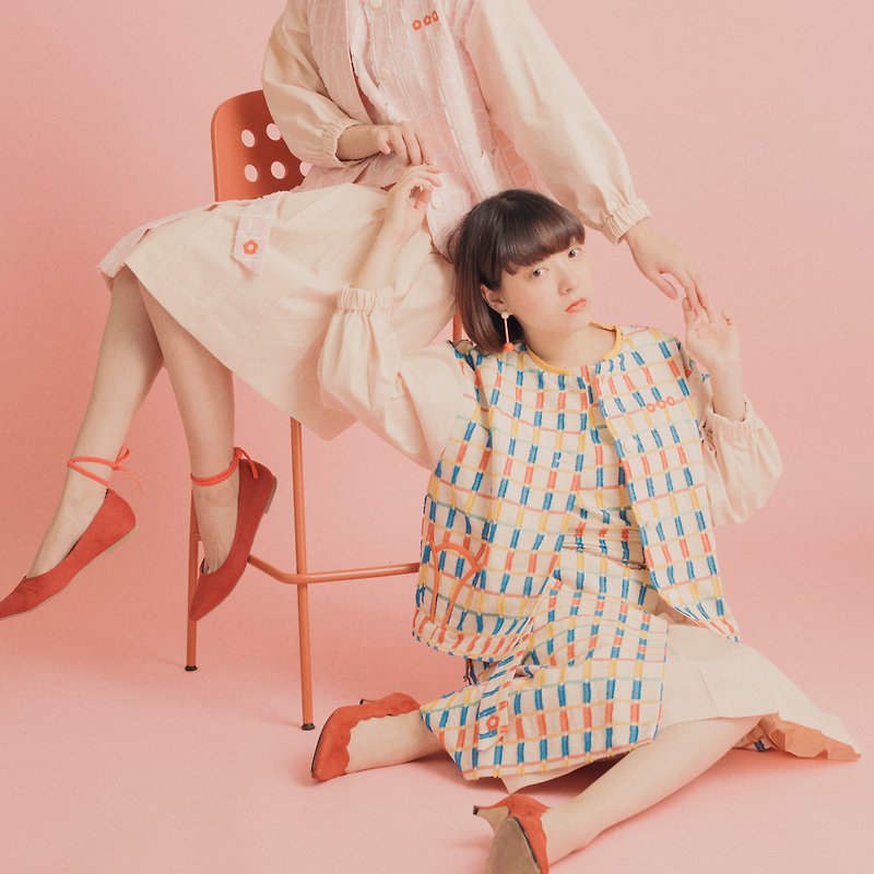 Flower Bed Skirt (YELLOW) - スカート - コットン・麻 イエロー