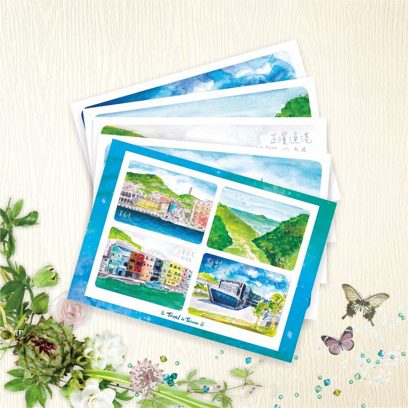 [Taiwan Scenery] Postcards - Traveling in Taiwan - Keelung - 1 of each of 5 types (pre-order special price) - Cards & Postcards - Paper 