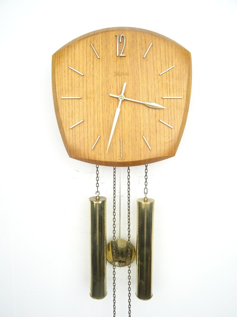 ユンハンス ドイツ製 ヴィンテージ アンティーク デザイン ミッドセンチュリー 8日間 レトロ ウォールクロック - 時計 - 木製 ブラウン