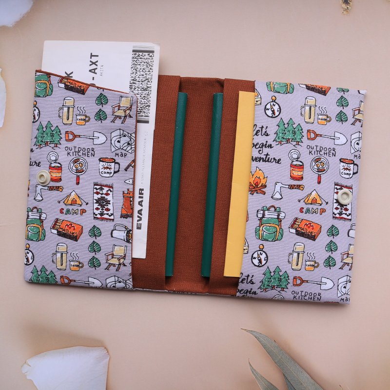 [Camping] Handmade Passport Cover Passport Holder Passport Cover Passport Bag Purely Handmade Fabric Protector - ที่เก็บพาสปอร์ต - ผ้าฝ้าย/ผ้าลินิน สีน้ำเงิน