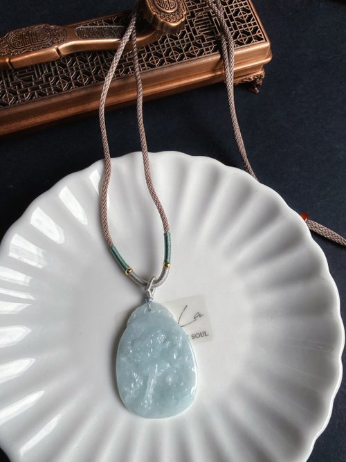 樂藏｜輕珠寶｜手作能量 天然緬甸玉翡翠 麒麟 財富 吉祥 圓滿 平安 項鍊 禮物 生日禮物