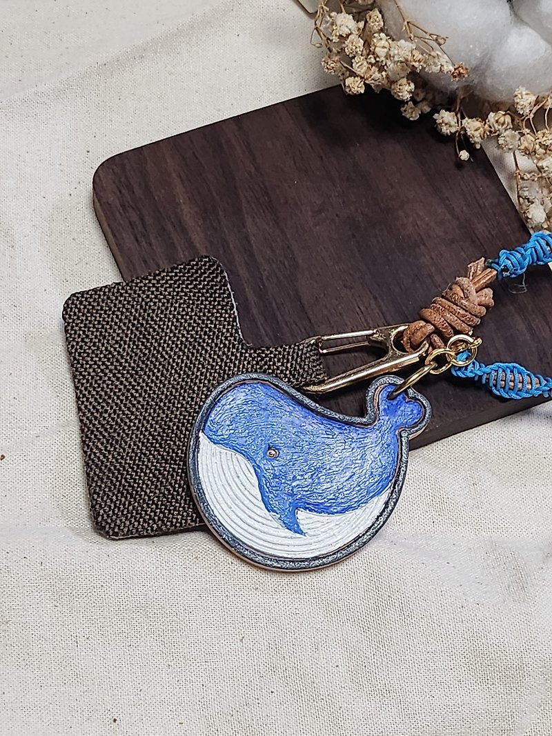 blue whale mobile strap - Other - Genuine Leather Blue