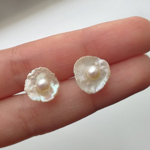 Bridal Secret Jewelry Breakfast- 白色淡水珍珠配925純銀耳環