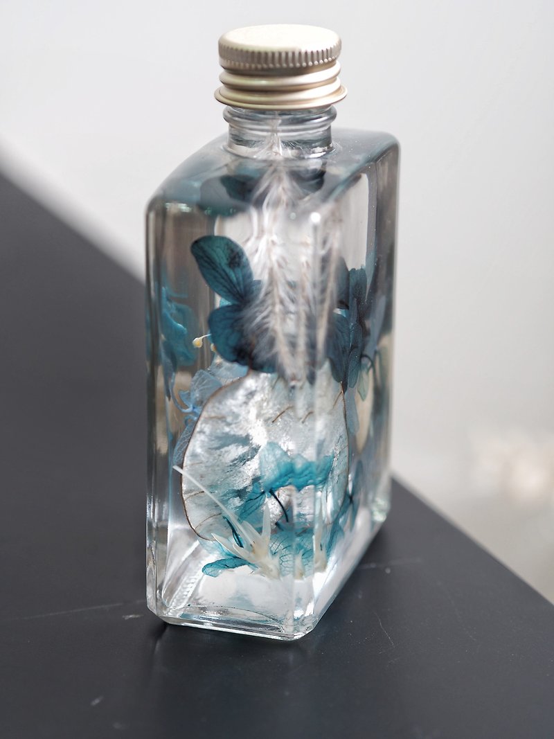 萬化。浮游花-蔚藍之淚  禮盒 浮游花 浮游瓶 海洋 情人節禮物 - 乾燥花/永生花 - 植物．花 藍色