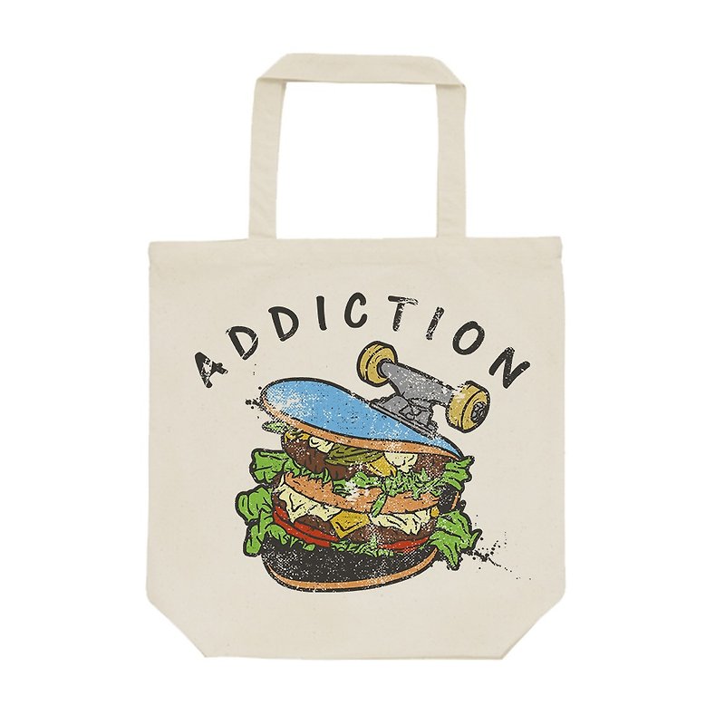 tote bag / sk8 Burger - Handbags & Totes - Cotton & Hemp Khaki